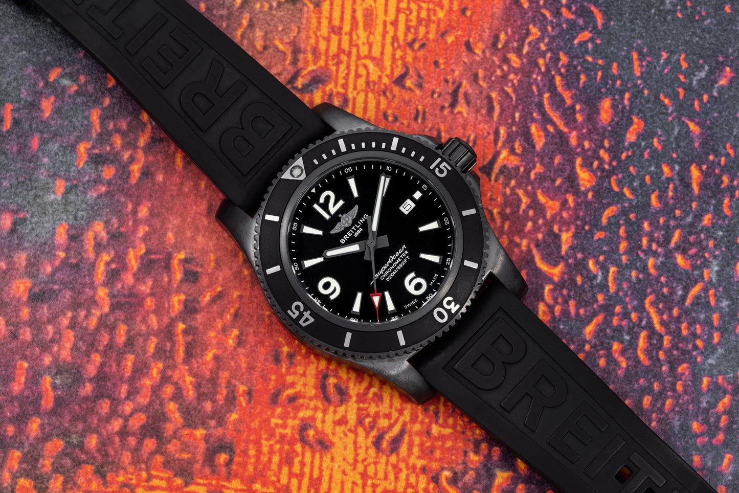 Breitling Superocean Automatic 46mm Black Dial Black Rubber Strap Watch for Men - M17368B71B1S1 Watches Breitling   