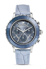 Swarovski Octea Lux Chrono Blue Dial Blue Leather Strap Watch for Women - 5580600 Watches Swarovski   