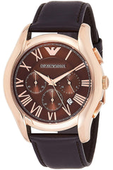 Emporio Armani Chronograph Brown Dial Brown Leather Strap Watch For Men - AR1701 Watches Emporio Armani   