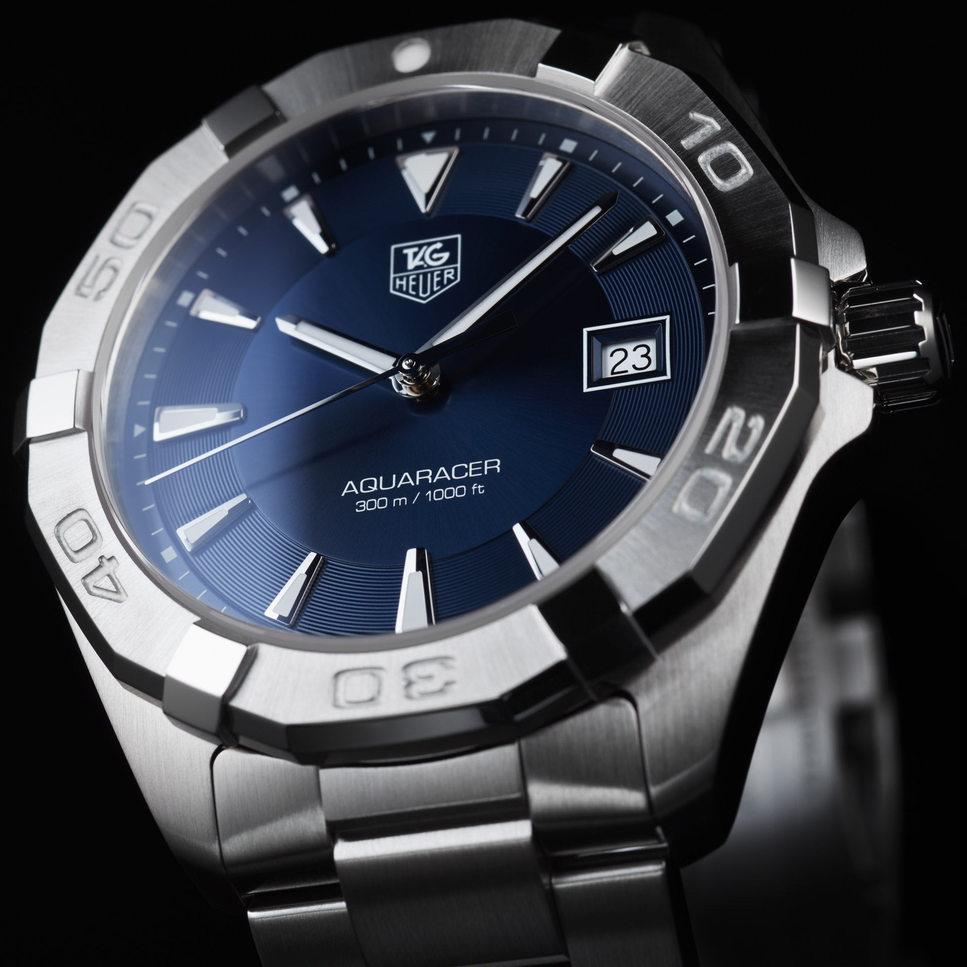 Tag Heuer Aquaracer 41mm Quartz Blue Dial Silver Steel Strap Watch for Men - WAY1112.BA0928 Watches Tag Heuer   