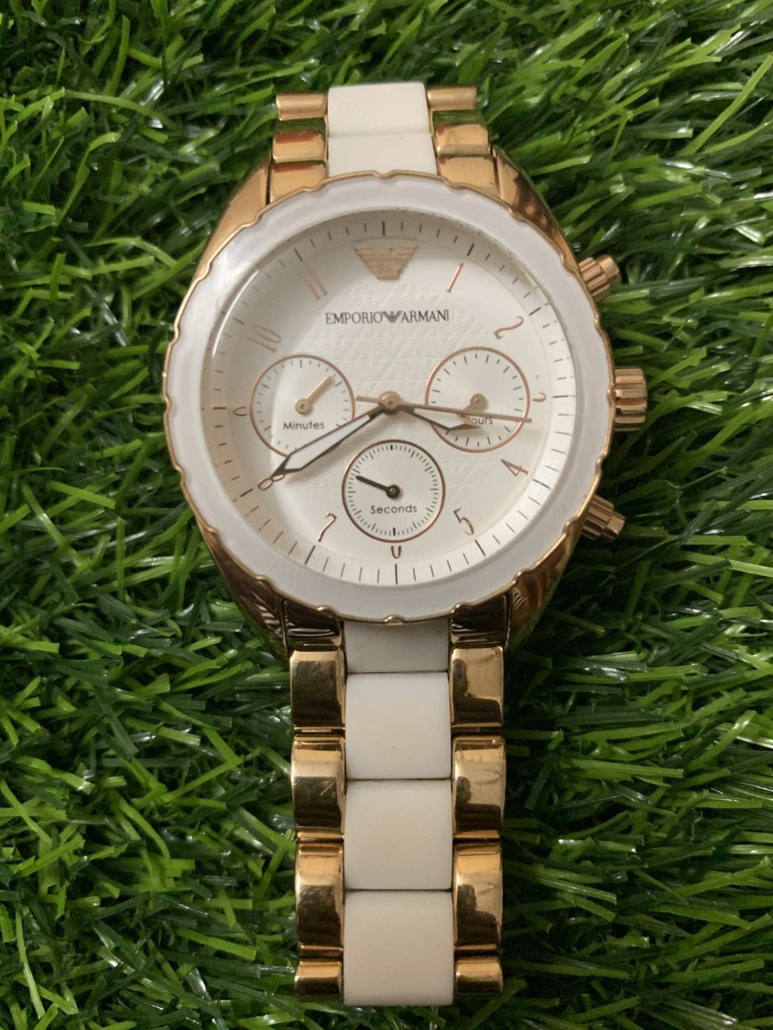 Emporio Armani Sportivo White Dial Rose Gold & White Stainless Steel Watch For Women - AR5942 Watches Emporio Armani   