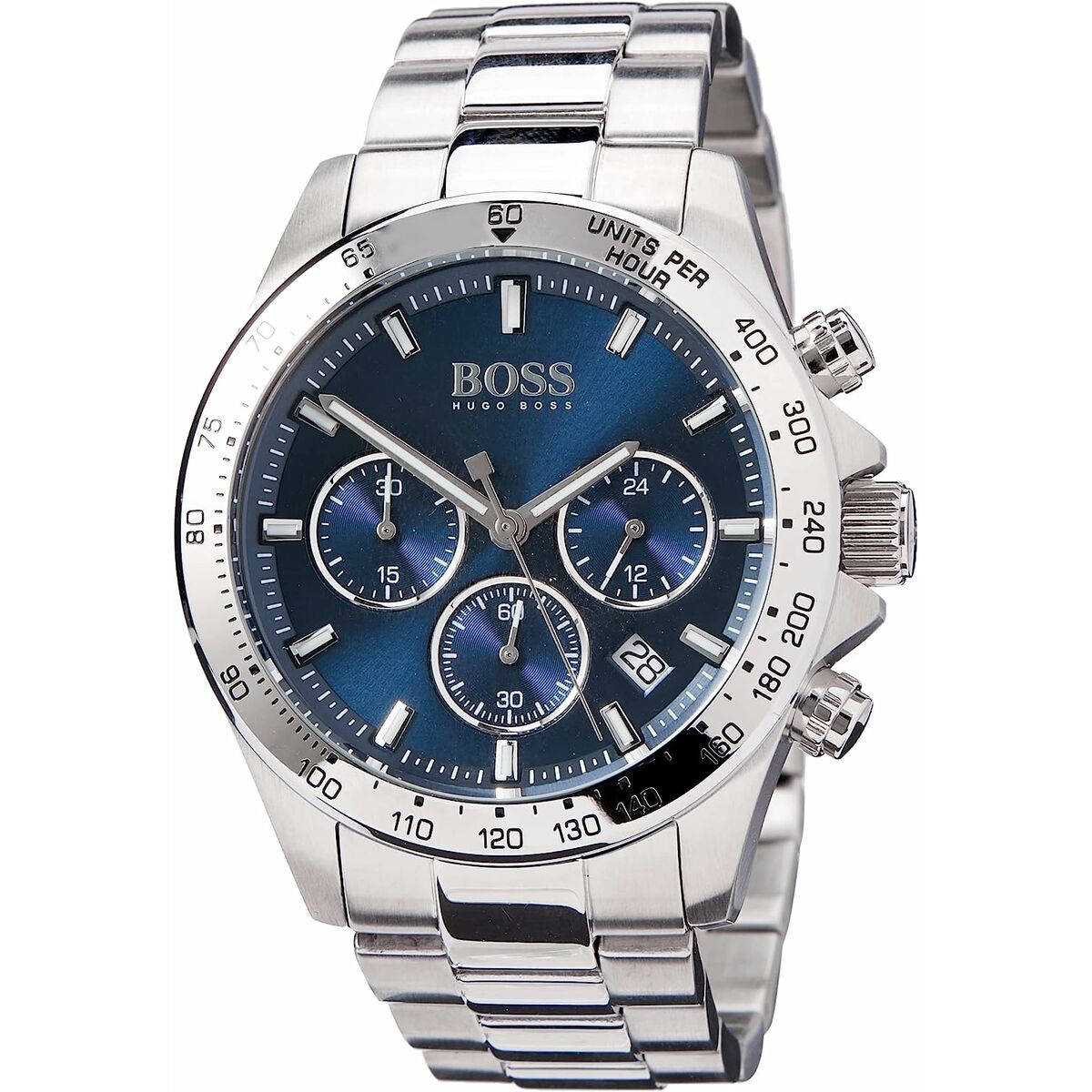 Hugo Boss Ikon Blue Dial Silver Steel Strap Watch for Men - 1512963 Watches Hugo Boss   