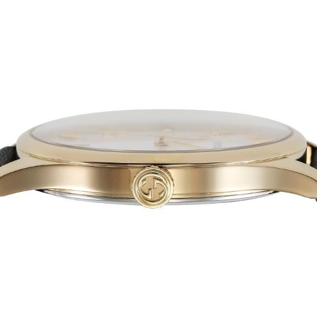 Gucci G-Timeless Mother of Pearl Dial Black Leather Strap Watch For Women - YA1264044 Watches Gucci   