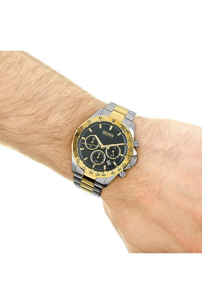 Hugo Boss Hero Blue Dial Two Tone Steel Strap Watch for Men - 1513767 Watches Hugo Boss   