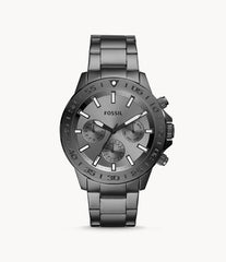 Fossil Bannon Multifunction Chronograph Grey Dial Gray Steel Strap Watch for Men - BQ2491 Watches Fossil   