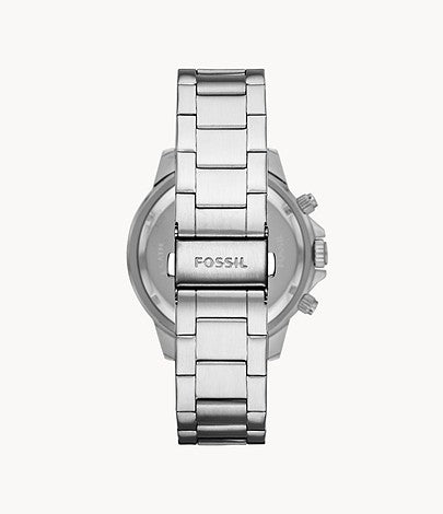 Fossil Bannon Chronograph Green Dial Silver Steel Strap Watch for Men - BQ2492 Watches Fossil   