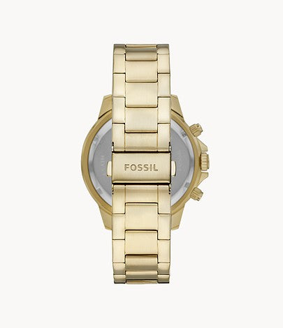 Fossil Bannon Multifunction Chronograph Green Dial Gold Steel Strap Watch for Men - BQ2493 Watches Fossil   