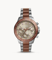 Fossil Bannon Multifunction Brown Dial Two Tone Steel Strap Watch for Men - BQ2502 Watches Fossil   