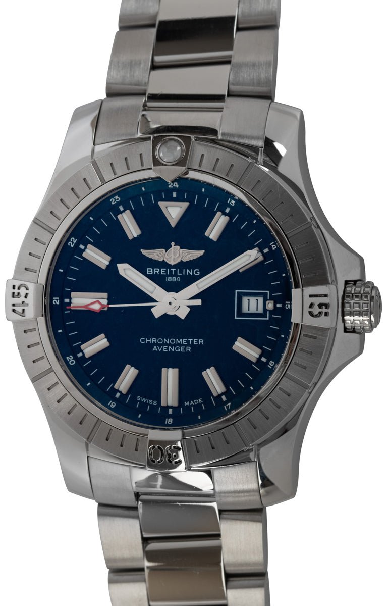 Breitling Avenger Automatic 43mm Blue Dial Silver Steel Strap Watch for Men - A17318101C1A1 Watches Breitling   