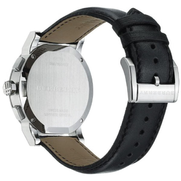 Burberry The City White Dial Black Leather Strap Watch for Men - BU9008 Watches Burberry   