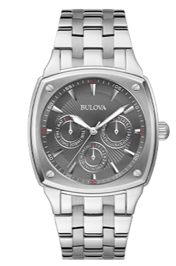Bulova Classic Collection Multifunction Grey Dial Silver Steel Strap Watch for Men - 96C148 Watches Bulova   