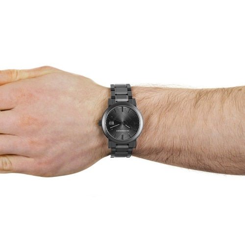 Burberry The City Gunmetal Dial Stainless Steel Strap Watch for Men - BU9007 Watches Burberry   