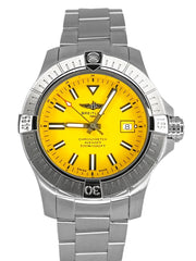 Breitling Avenger Automatic 45mm Seawolf Yellow Dial Silver Steel Strap Strap Watch for Men - A17319101/1A1 Watches Breitling   