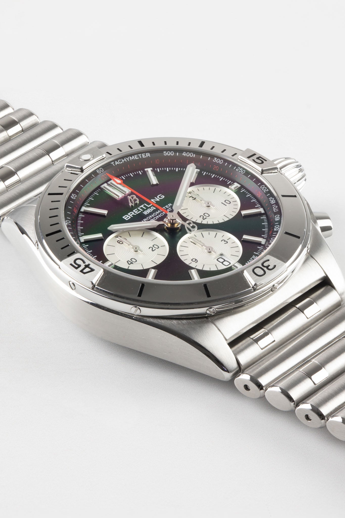 Breitling Chronomat B01 42mm Black Dial Silver Steel Strap Watch for Men - AB0134101B1A1 Watches Breitling   
