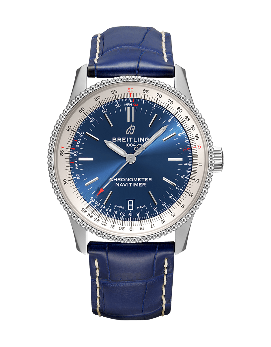 Breitling Navitimer Automatic 41mm Blue Leather Strap Mens Watch - A17326211C1P3 Watches Breitling   