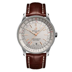 Breitling Navitimer 1 Automatic 41mm White Dial Brown Leather Strap Mens Watch - A17326211G1P1 Watches Breitling   