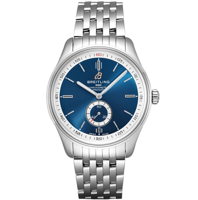 Breitling Premier Automatic 40mm Blue Dial Silver Steel Strap Watch for Men - A37340351C1A1 Watches Breitling   