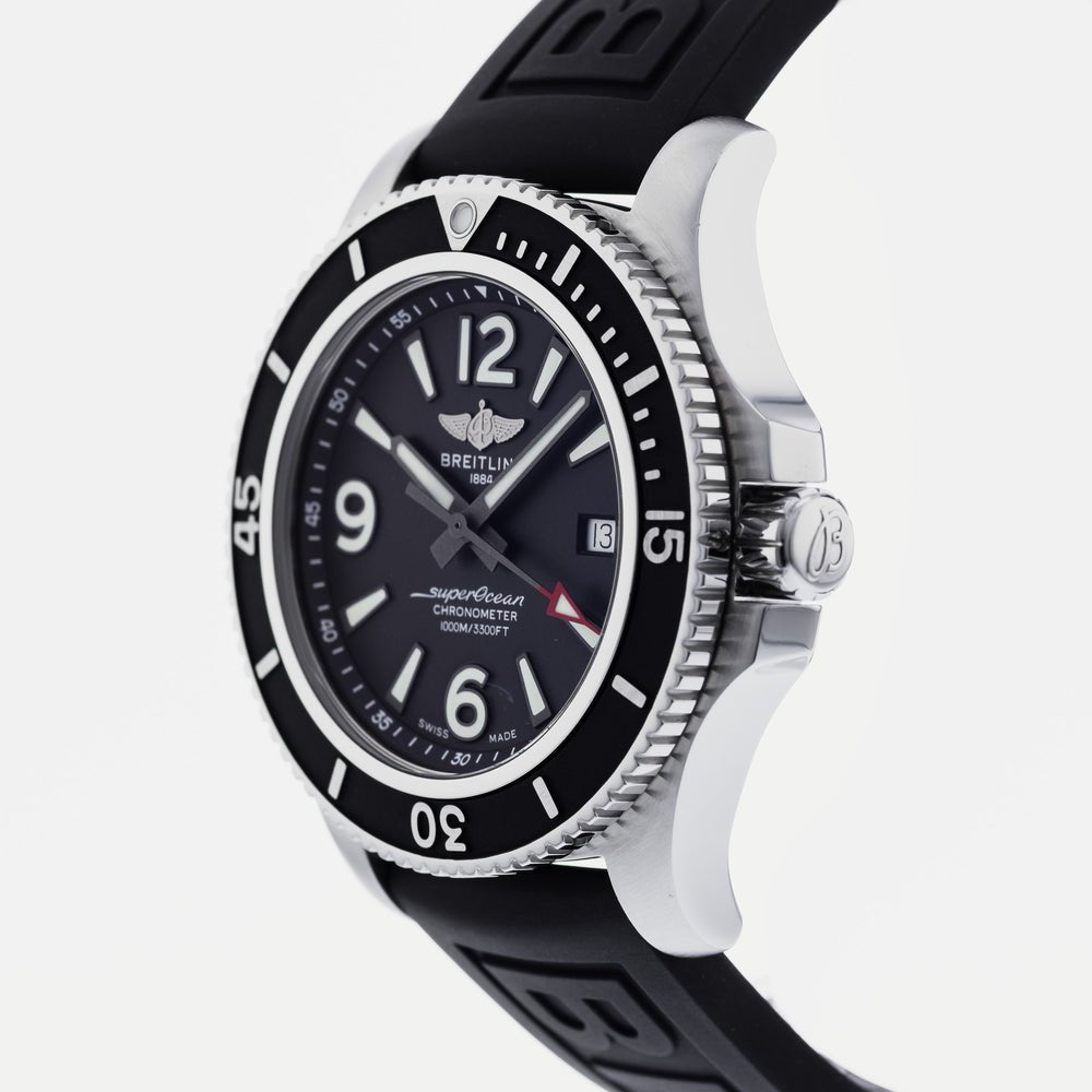 Breitling Superocean II 44mm Black Dial Black Rubber Strap Watch for Men - A17367D71B1S2 Watches Breitling   