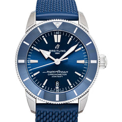 Breitling Superocean Heritage II B20 44mm Blue Dial Blue Rubber Strap Mens Watch - AB2030161C1S1 Watches Breitling   