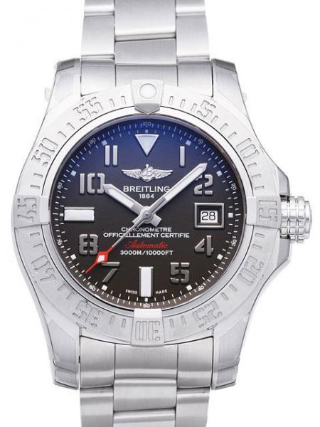 Breitling Avenger II Seawolf 45mm Grey Dial Silver Steel Strap Mens Watch - A1733110/F563 Watches Breitling   