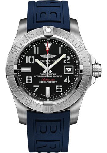 Breitling Avenger II Seawolf Stainless Steel 45mm Volcano Black Rubber Strap Mens Watch - A1733110/BC31/157S Watches Breitling   