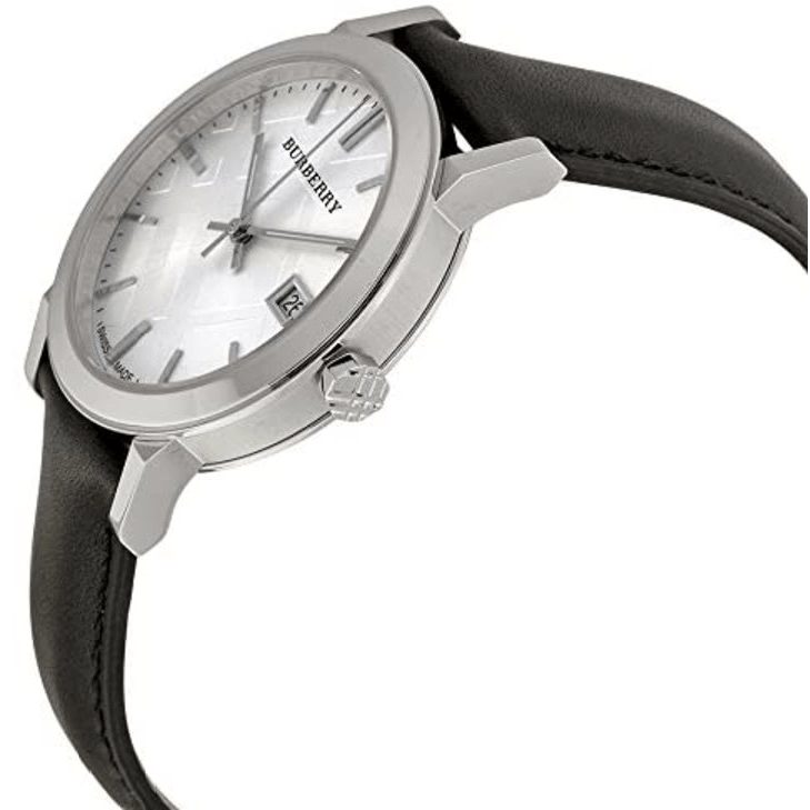 Burberry The City White Dial Black Leather Strap Watch for Men - BU9008 Watches Burberry   