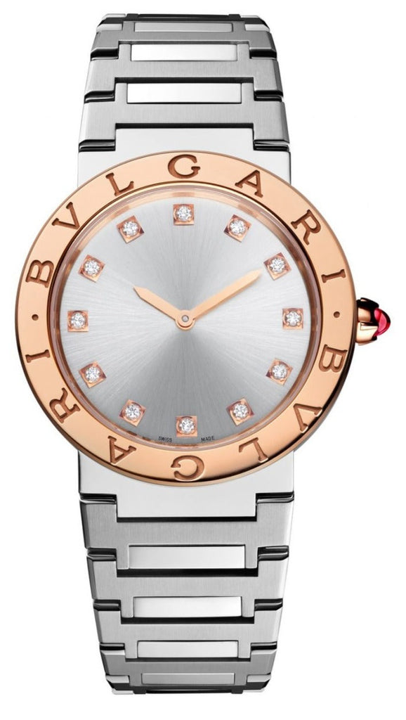 Bvlgari Lady Diamonds Silver Dial Silver Steel Strap Watch For Women - BVLGARI103577