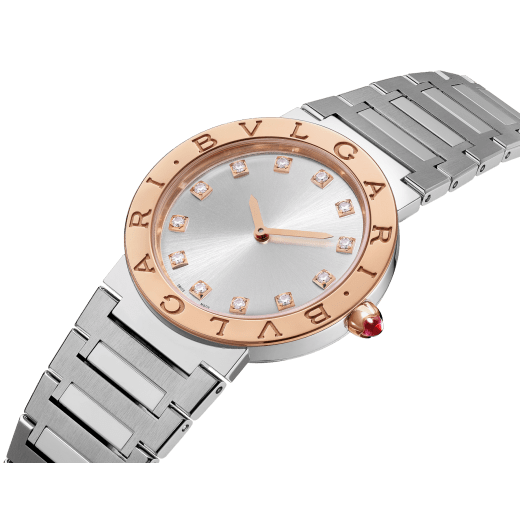 Bvlgari Lady Diamonds Silver Dial Silver Steel Strap Watch For Women - BVLGARI103577