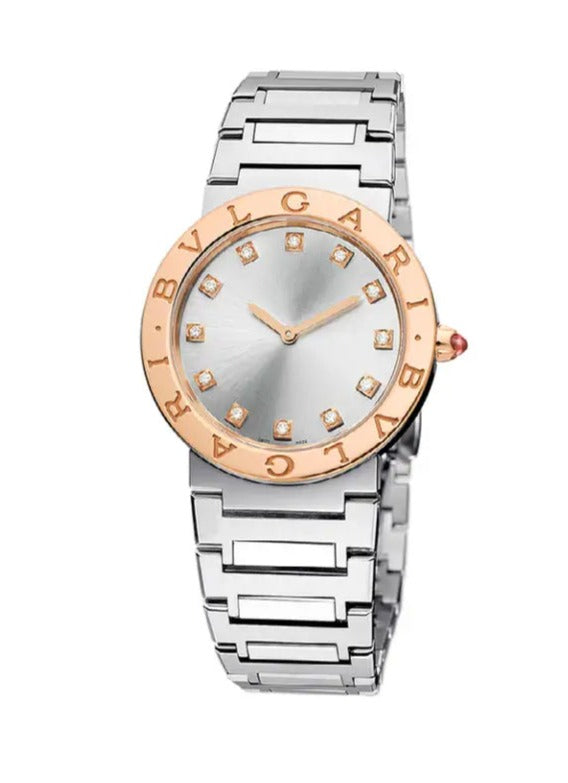 Bvlgari Lady Diamonds Silver Dial Silver Steel Strap Watch For Women - BVLGARI103577