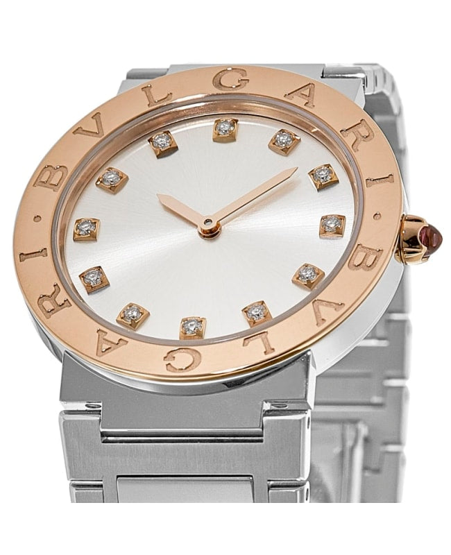 Bvlgari Lady Diamonds Silver Dial Silver Steel Strap Watch For Women - BVLGARI103577