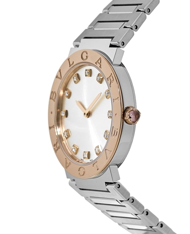 Bvlgari Lady Diamonds Silver Dial Silver Steel Strap Watch For Women - BVLGARI103577