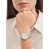 Bvlgari Lady Diamonds Silver Dial Silver Steel Strap Watch For Women - BVLGARI103696
