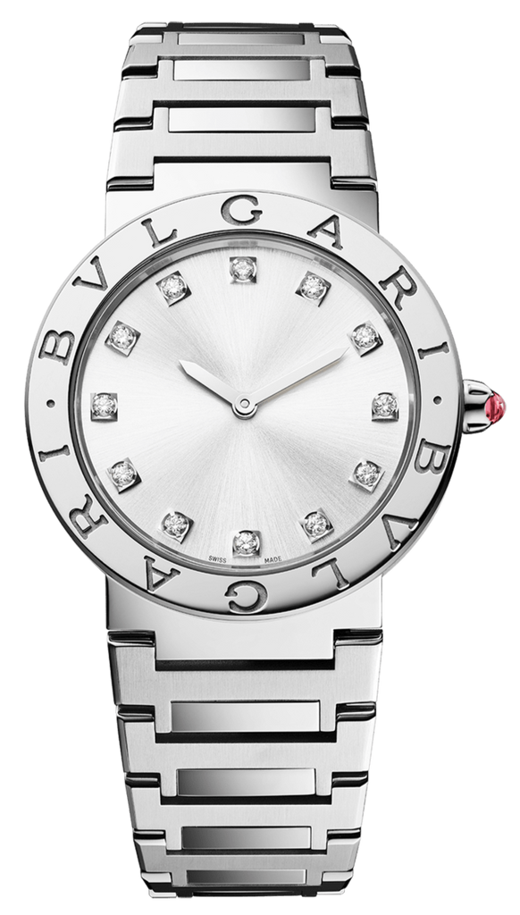 Bvlgari Lady Diamonds Silver Dial Silver Steel Strap Watch For Women - BVLGARI103696