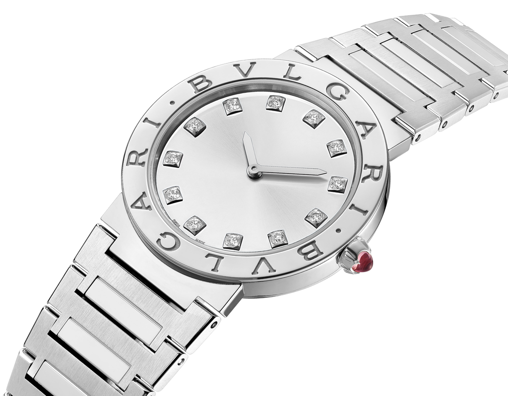 Bvlgari Lady Diamonds Silver Dial Silver Steel Strap Watch For Women - BVLGARI103696