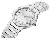 Bvlgari Lady Diamonds Silver Dial Silver Steel Strap Watch For Women - BVLGARI103696