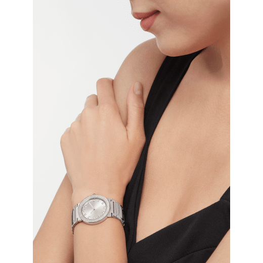 Bvlgari Lady Diamonds Silver Dial Silver Steel Strap Watch For Women - BVLGARI103696
