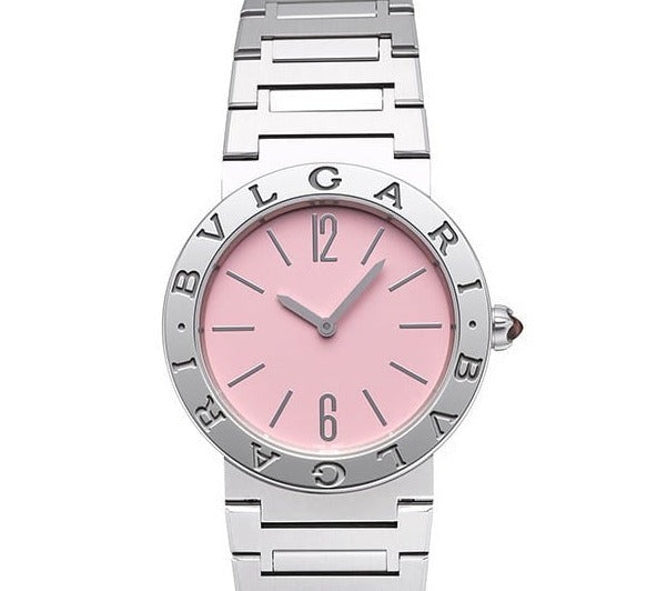 Bvlgari Quartz Pink Dial Silver Steel Strap Watch For Women - BVLGARI103711