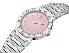 Bvlgari Quartz Pink Dial Silver Steel Strap Watch For Women - BVLGARI103711