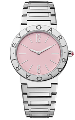 Bvlgari Quartz Pink Dial Silver Steel Strap Watch For Women - BVLGARI103711
