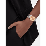 Bvlgari Resort Limited Edition Diamonds Gold Dial Silver Steel Strap Watch For Women - BVLGARI103682