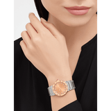 Bvlgari Resort Limited Edition Diamonds Gold Dial Silver Steel Strap Watch For Women - BVLGARI103682