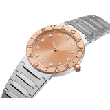 Bvlgari Resort Limited Edition Diamonds Gold Dial Silver Steel Strap Watch For Women - BVLGARI103682