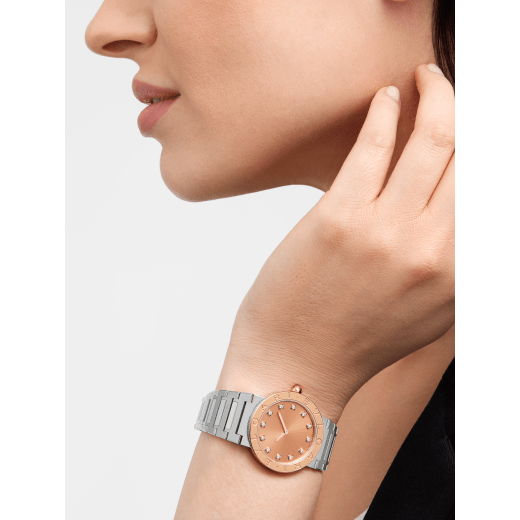 Bvlgari Resort Limited Edition Diamonds Gold Dial Silver Steel Strap Watch For Women - BVLGARI103682