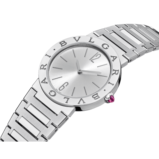 Bvlgari Lady Silver Dial Silver Steel Strap Watch For Women - BVLGARI103575