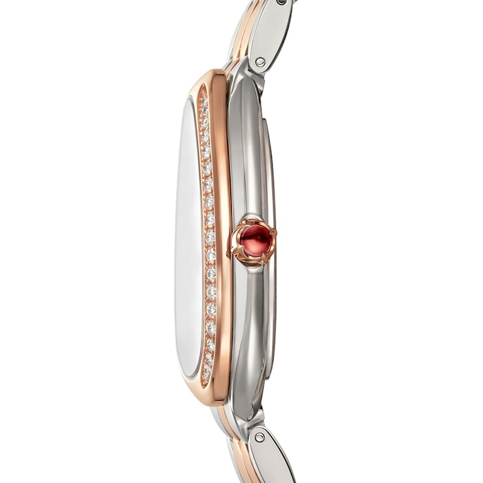 Bvlgari Serpenti Seduttori Diamonds Black Dial Two Tone Steel Strap Watch For Women - SERPENTI103450