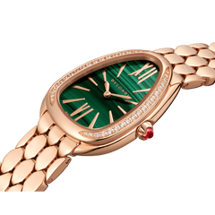 Bvlgari Serpenti Seduttori Diamonds Green Dial Rose Gold Steel Strap Watch For Women - SERPENTI103273