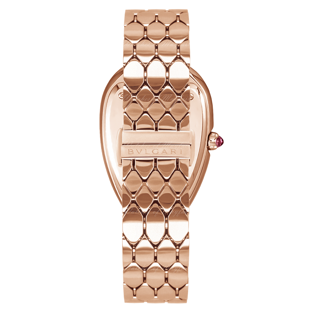 Bvlgari Serpenti Seduttori Diamonds Green Dial Rose Gold Steel Strap Watch For Women - SERPENTI103273