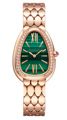 Bvlgari Serpenti Seduttori Diamonds Green Dial Rose Gold Steel Strap Watch For Women - SERPENTI103273