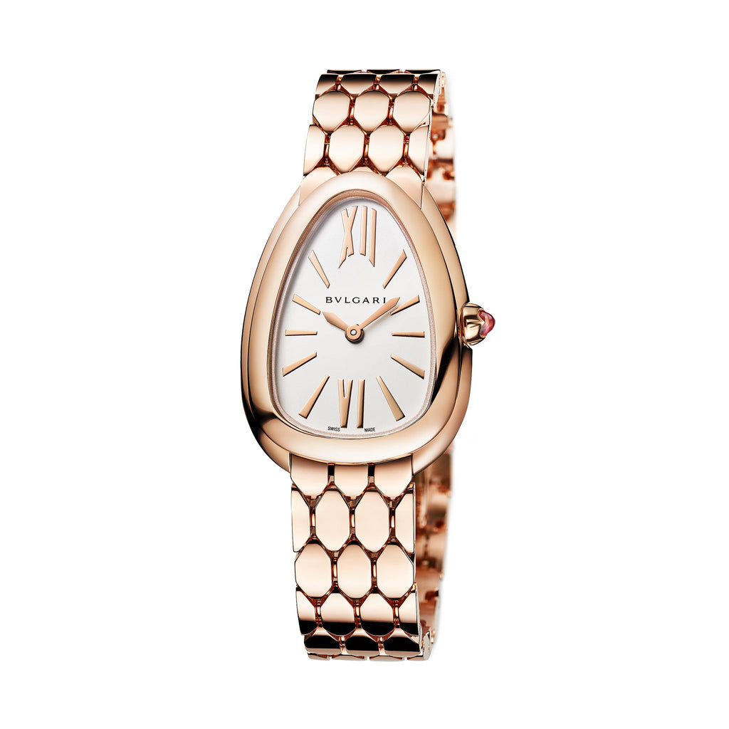 Bvlgari Serpenti Seduttori Quartz Silver Dial Rose Gold Steel Strap Watch For Women - SERPENTI103145