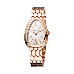 Bvlgari Serpenti Seduttori Quartz Silver Dial Rose Gold Steel Strap Watch For Women - SERPENTI103145